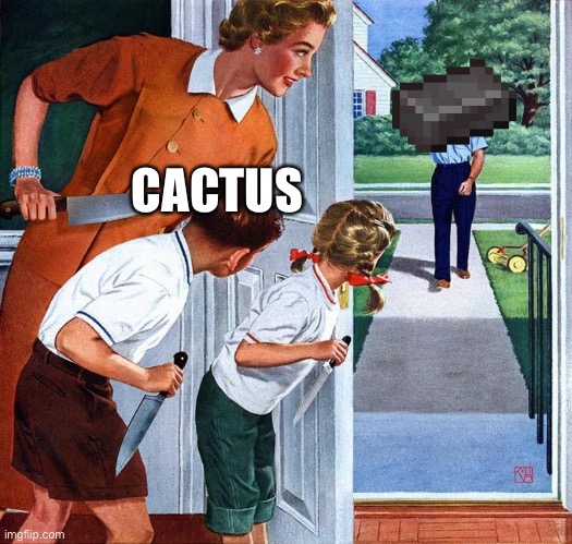 Netherrite again | CACTUS | image tagged in waiting for dad | made w/ Imgflip meme maker