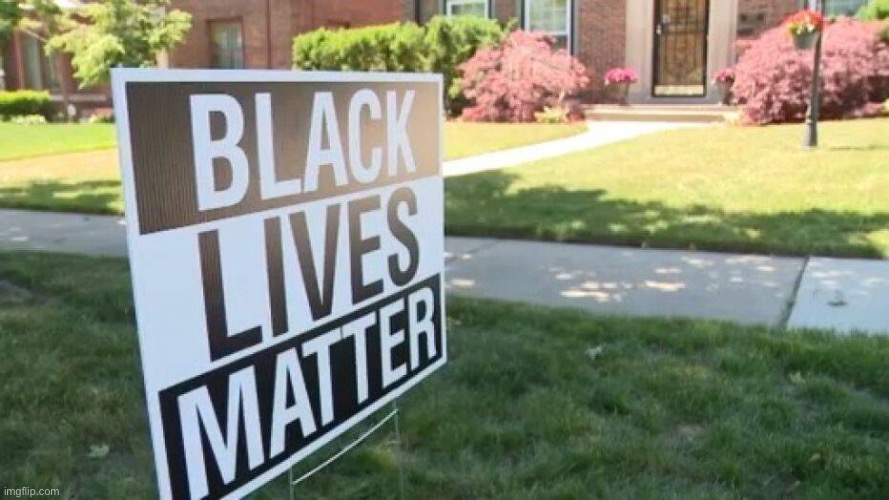 Looking for an alternative to waving guns in the faces of BLM protestors? Try posting a supportive yard sign instead! | image tagged in black lives matter yardsign,blm,black lives matter,blacklivesmatter,sign,politics lol | made w/ Imgflip meme maker