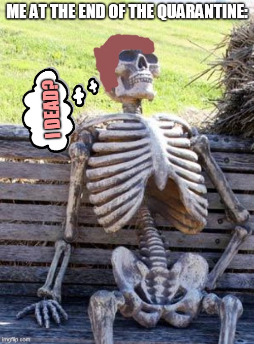 its is true | ME AT THE END OF THE QUARANTINE:; I DEAD? | image tagged in memes,waiting skeleton | made w/ Imgflip meme maker