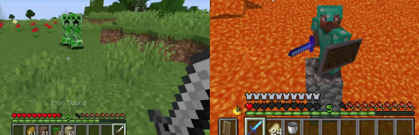 MineCraft 2 creepers vs pool of lava Blank Meme Template