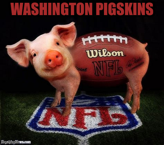 NFL football | WASHINGTON PIGSKINS | image tagged in pigskin | made w/ Imgflip meme maker