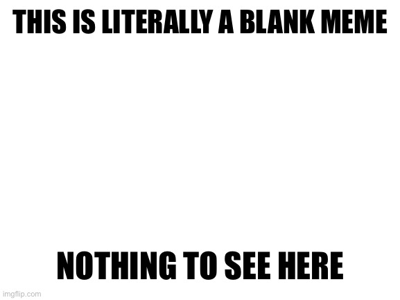 THIS IS LITERALLY A BLANK MEME; NOTHING TO SEE HERE | made w/ Imgflip meme maker