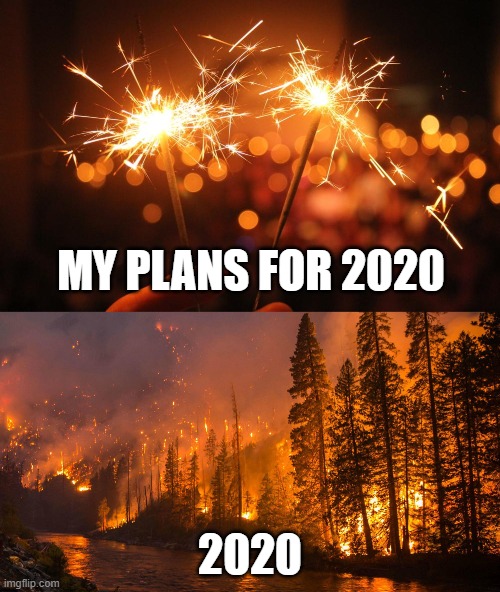 Just a few sparklers ... what could go wrong | MY PLANS FOR 2020; 2020 | image tagged in 2020,sparklers,4th of july,independence day,wildfires,wildfire | made w/ Imgflip meme maker