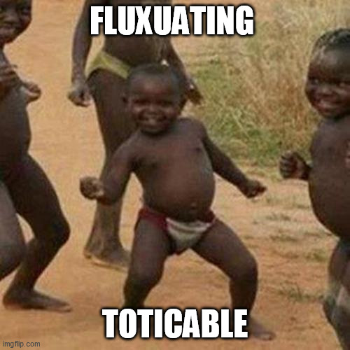 Third World Success Kid Meme | FLUXUATING; TOTICABLE | image tagged in memes,third world success kid | made w/ Imgflip meme maker