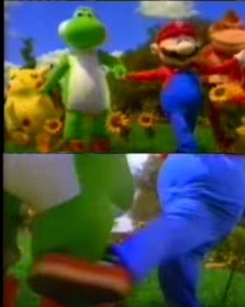 High Quality Mario kicks yoshi Blank Meme Template