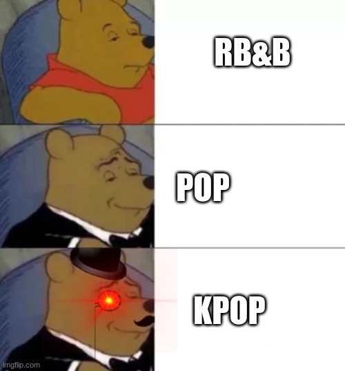 Fancy pooh | RB&B; POP; KPOP | image tagged in fancy pooh | made w/ Imgflip meme maker