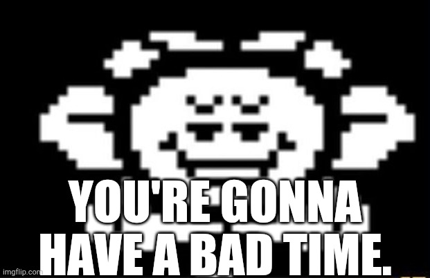 flowey the flower | YOU'RE GONNA HAVE A BAD TIME. | image tagged in flowey the flower | made w/ Imgflip meme maker