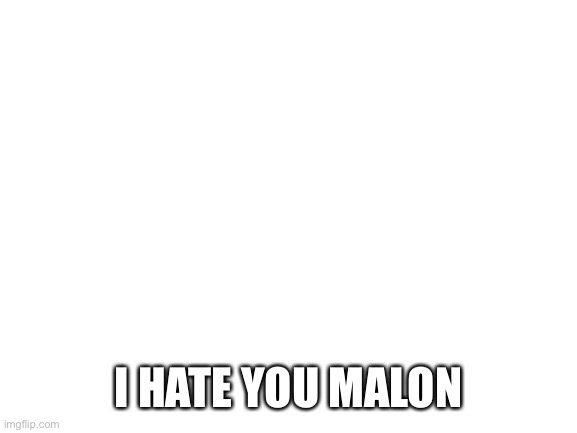 Yes | I HATE YOU MALON | image tagged in blank white template | made w/ Imgflip meme maker