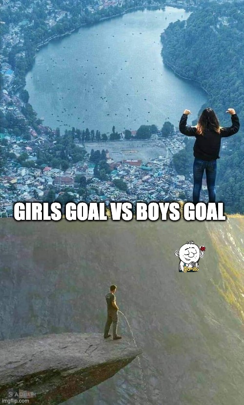 Goals | GIRLS GOAL VS BOYS GOAL | image tagged in life goals | made w/ Imgflip meme maker