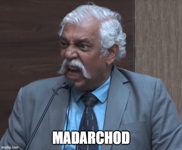 bakshi | MADARCHOD | image tagged in republic | made w/ Imgflip meme maker