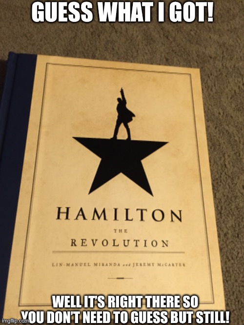 GUESS WHAT I GOT! WELL IT’S RIGHT THERE SO YOU DON’T NEED TO GUESS BUT STILL! | image tagged in hamilton,theater,oh wow are you actually reading these tags | made w/ Imgflip meme maker