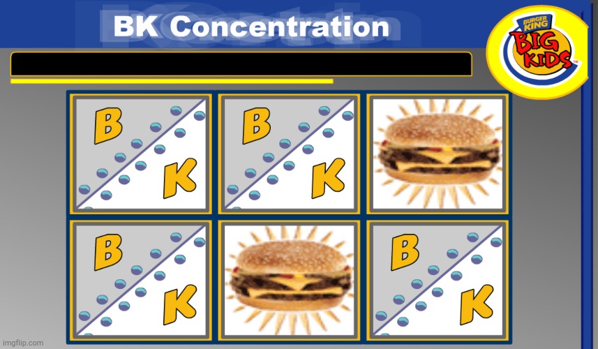 Burger King Concentration | image tagged in burger king concentration | made w/ Imgflip meme maker
