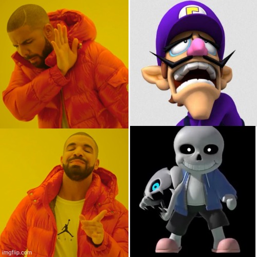 Nintendo be like | image tagged in memes,drake hotline bling,you're gonna have a bad time,sans,waluigi | made w/ Imgflip meme maker