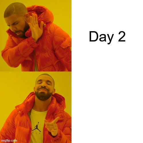 Drake Hotline Bling | Day 2 | image tagged in memes,drake hotline bling | made w/ Imgflip meme maker