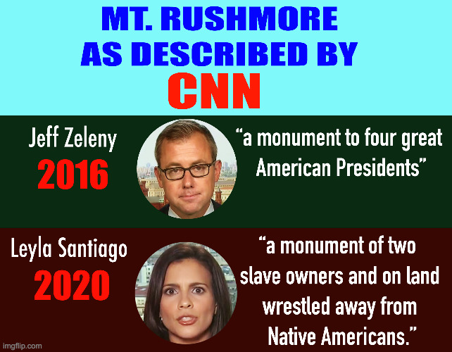 CNN's Ever Changing View of our Heritage | image tagged in cnn,fake news,msm,mount rushmore,memes,journalism | made w/ Imgflip meme maker