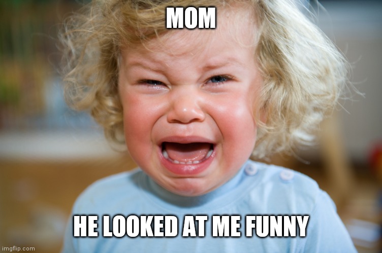temper-tantrum | MOM HE LOOKED AT ME FUNNY | image tagged in temper-tantrum | made w/ Imgflip meme maker