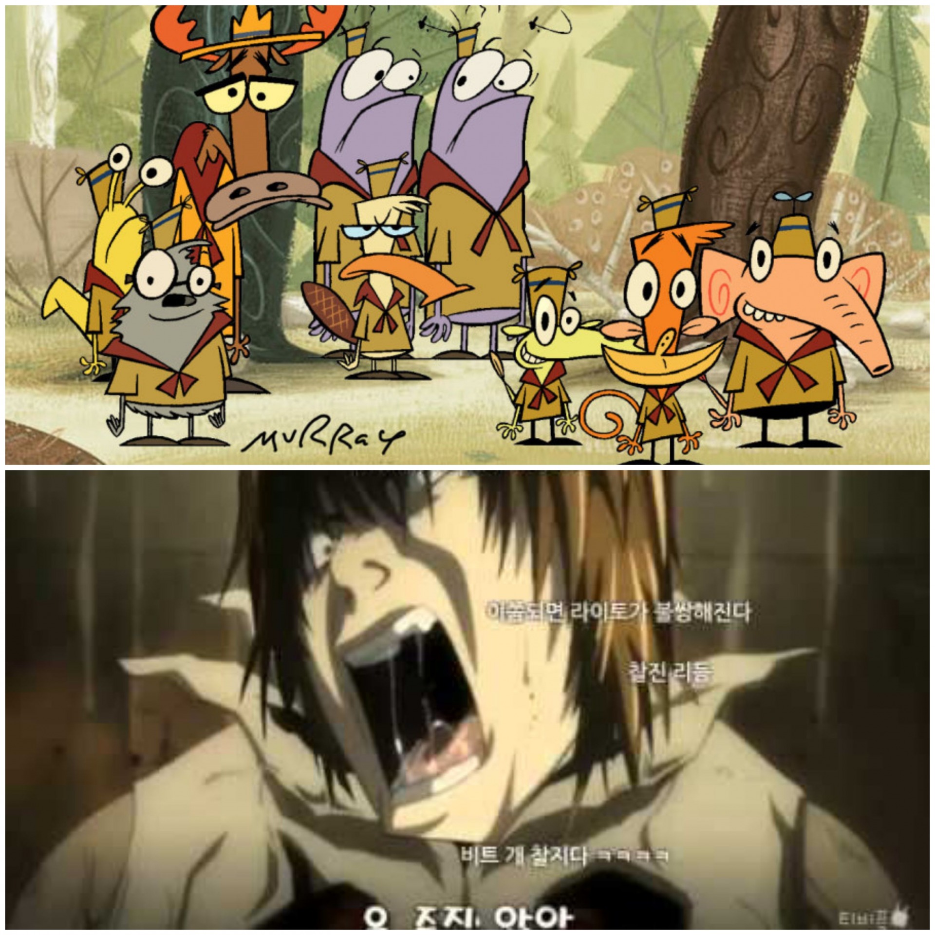 Yagami Light reacts to Camp Lazlo cartoon Blank Meme Template