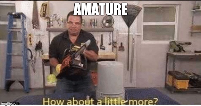 Phil Swift How about a little more | AMATURE | image tagged in phil swift how about a little more | made w/ Imgflip meme maker