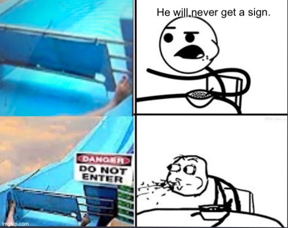 HE GOT A GATE | image tagged in waterslide,gate,memes,funny | made w/ Imgflip meme maker