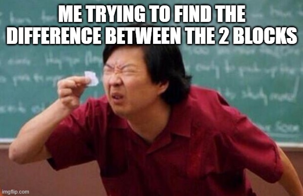 List of people I trust | ME TRYING TO FIND THE DIFFERENCE BETWEEN THE 2 BLOCKS | image tagged in list of people i trust | made w/ Imgflip meme maker