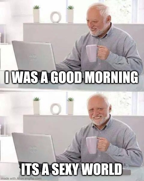 Sexy World | I WAS A GOOD MORNING; ITS A SEXY WORLD | image tagged in memes,hide the pain harold | made w/ Imgflip meme maker