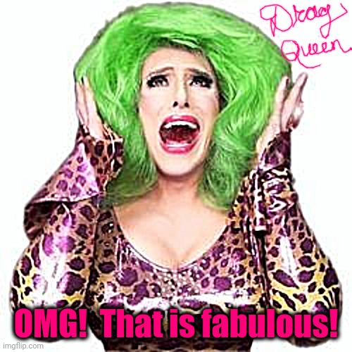 Fabulous Drag Queen Realness | OMG!  That is fabulous! | image tagged in fabulous drag queen realness | made w/ Imgflip meme maker