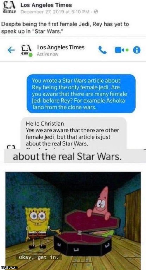 I got this from Pintrest But there is no repost stream for Star Wars | image tagged in memes,funny memes,okay get in,texting,lol | made w/ Imgflip meme maker
