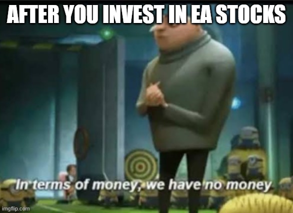 In terms of money | AFTER YOU INVEST IN EA STOCKS | image tagged in in terms of money | made w/ Imgflip meme maker