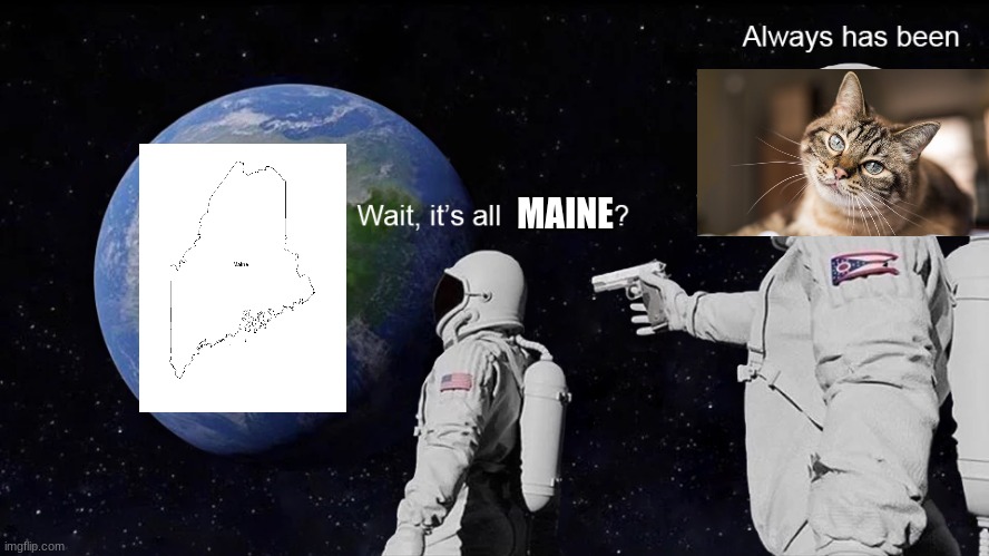 Wait, its all | MAINE | image tagged in wait its all | made w/ Imgflip meme maker