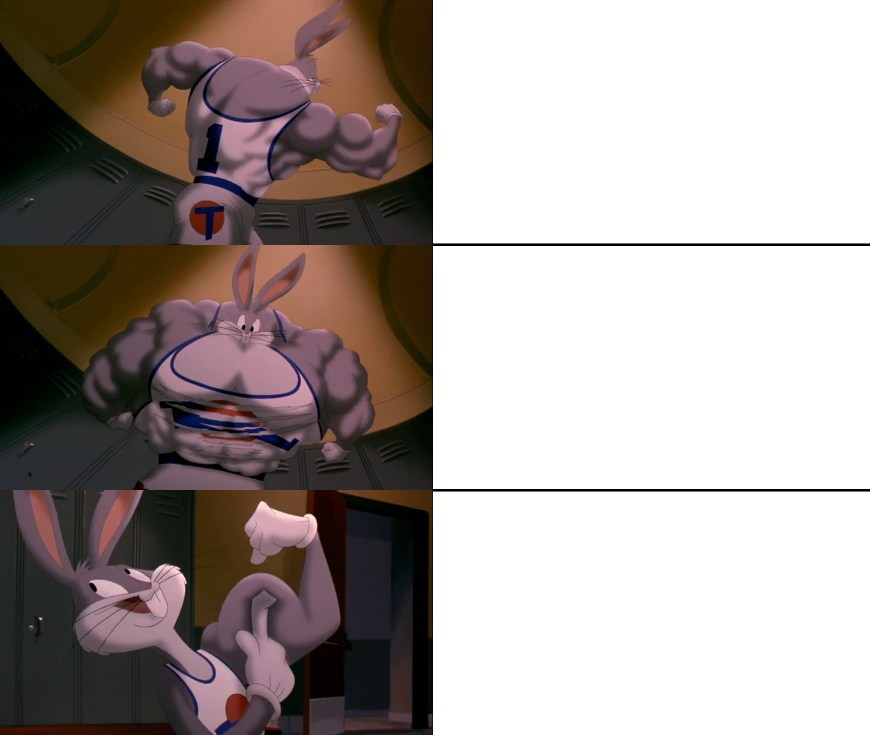 High Quality Bugs Bunny Muscle evolution Blank Meme Template