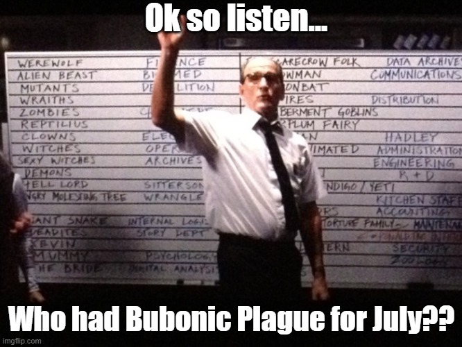 Who had Bubonic Plague | Ok so listen... Who had Bubonic Plague for July?? | image tagged in who had x for y,whao had bubonic plague for july | made w/ Imgflip meme maker