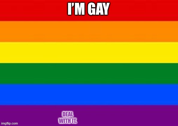 I came out like this | I’M GAY; DEAL WITH IT. | image tagged in gay | made w/ Imgflip meme maker