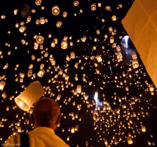 Sky Lantern Festival | image tagged in sky lantern festival | made w/ Imgflip meme maker