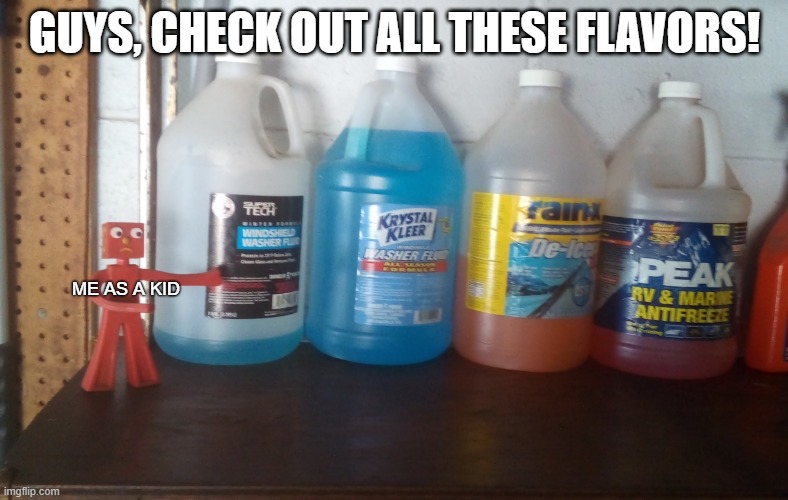 GUYS, CHECK OUT ALL THESE FLAVORS! ME AS A KID | image tagged in custom | made w/ Imgflip meme maker