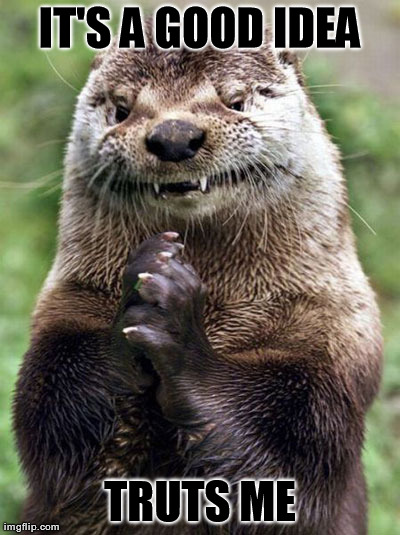 Evil Otter Meme | IT'S A GOOD IDEA TRUTS ME | image tagged in memes,evil otter | made w/ Imgflip meme maker