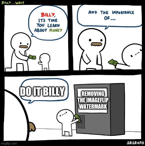 Billy no | DO IT BILLY; REMOVING THE IMAGEFLIP WATERMARK | image tagged in billy no | made w/ Imgflip meme maker