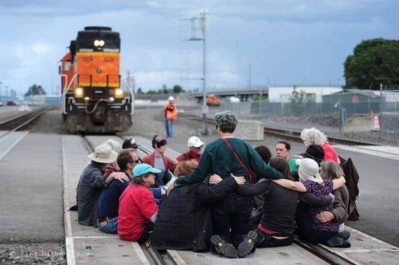 Train Protesters Blank Meme Template
