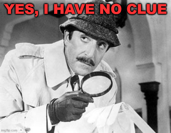 Inspector Clouseau | YES, I HAVE NO CLUE | image tagged in inspector clouseau | made w/ Imgflip meme maker