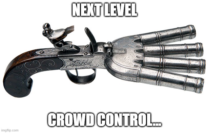 Crowd control | NEXT LEVEL; CROWD CONTROL... | image tagged in crowd | made w/ Imgflip meme maker