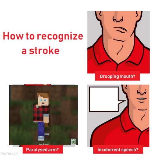recognising a stroke | image tagged in signs of a stroke | made w/ Imgflip meme maker