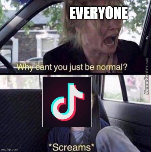 *MARKED* *Screams* | EVERYONE | image tagged in why can't you just be normal | made w/ Imgflip meme maker