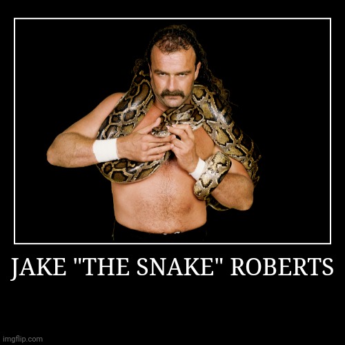Jake "The Snake" Roberts | image tagged in demotivationals,wwe | made w/ Imgflip demotivational maker