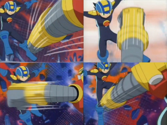 High Quality Megaman.EXE punch dodge Blank Meme Template