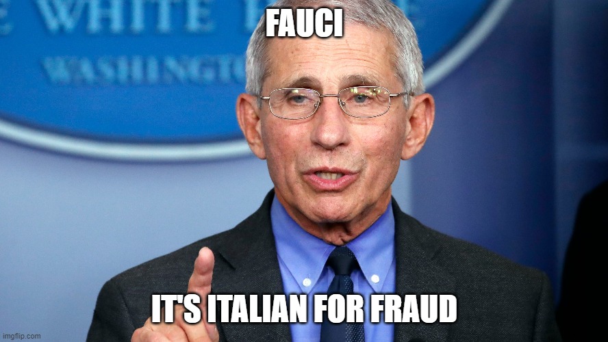 Fauci in Italian | FAUCI; IT'S ITALIAN FOR FRAUD | image tagged in funny | made w/ Imgflip meme maker