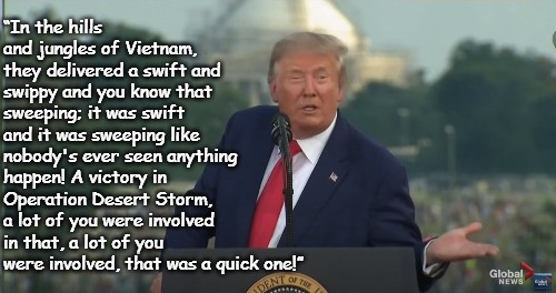 Trump 4th Of July Speech Jungles Of Vietnam Swift and Swippy Blank Meme Template