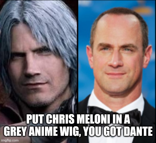 Devil May Cry : Dante Stabler |  PUT CHRIS MELONI IN A GREY ANIME WIG, YOU GOT DANTE | image tagged in devil may cry,video games,comparison | made w/ Imgflip meme maker