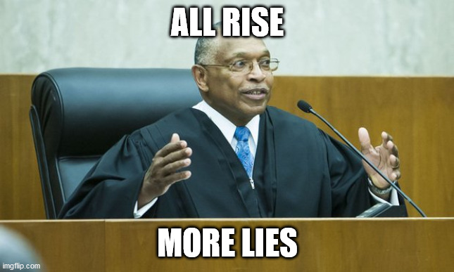 ALL RISE; MORE LIES | image tagged in lies | made w/ Imgflip meme maker