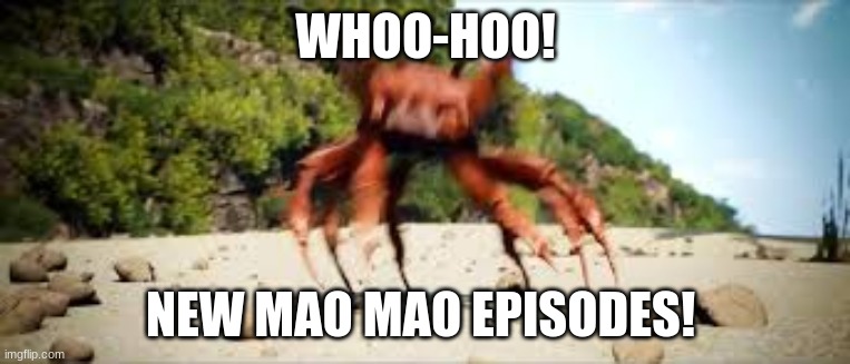 I waited so long....about a year and a friggin' half! | WHOO-HOO! NEW MAO MAO EPISODES! | image tagged in crab rave,mao,new,cartoon network,tv show | made w/ Imgflip meme maker