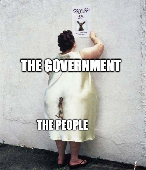 Tired of being sat on? | THE GOVERNMENT; THE PEOPLE | image tagged in dogs,memes,fun,funny,funny memes,government | made w/ Imgflip meme maker