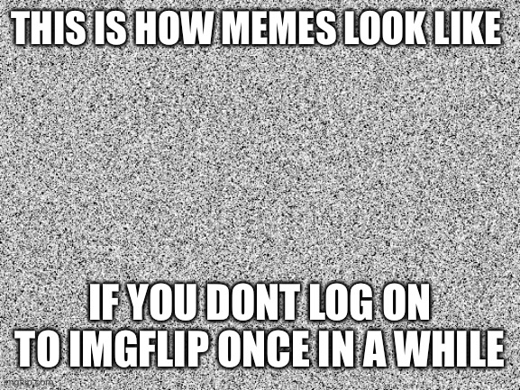 Static | THIS IS HOW MEMES LOOK LIKE; IF YOU DONT LOG ON TO IMGFLIP ONCE IN A WHILE | image tagged in funny,reality,memes | made w/ Imgflip meme maker